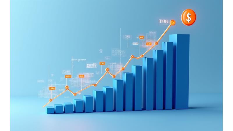 ビジネスの成長とコスト削減を示すグラフと数値