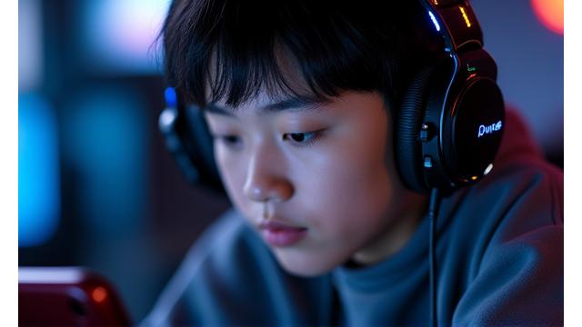 ゲーミングヘッドセットを装着したプレイヤー