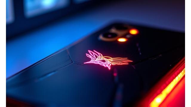 RGBライティング機能を備えたゲーミングスマートフォンの背面