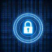 暗号化を象徴する抽象的なデジタルロック