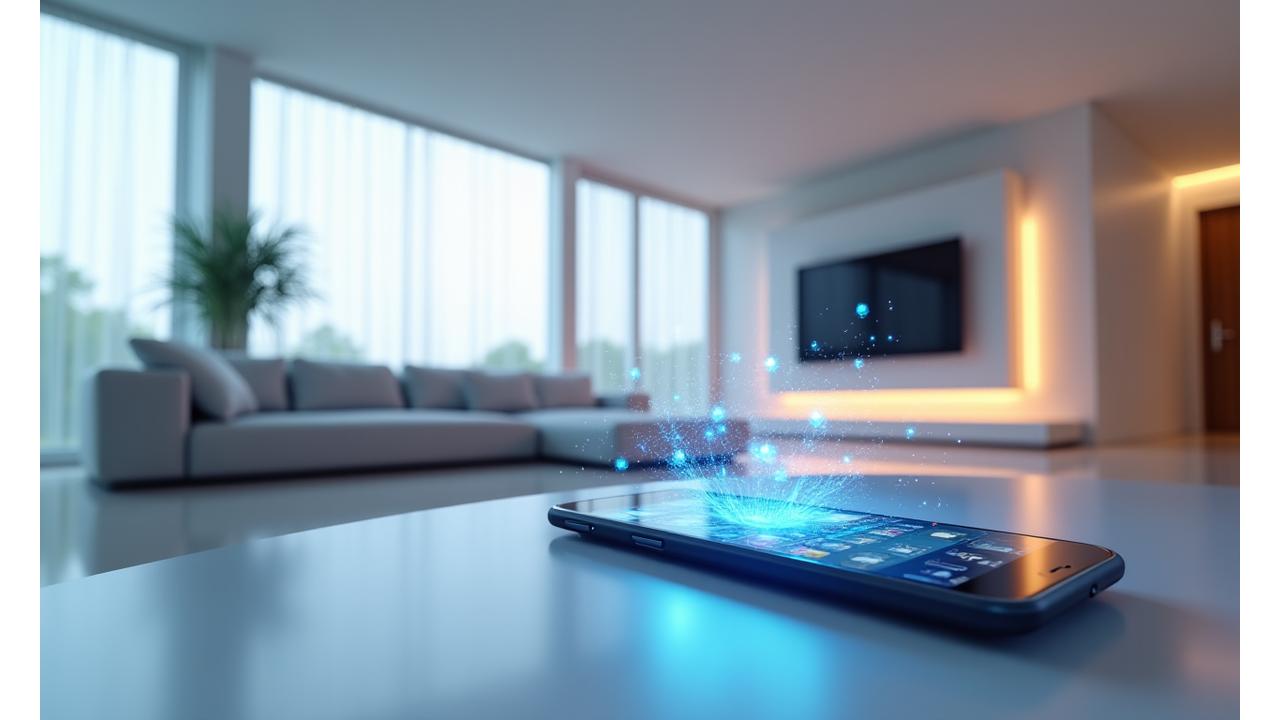 スマートフォンで操作される未来のスマートホームの全体図