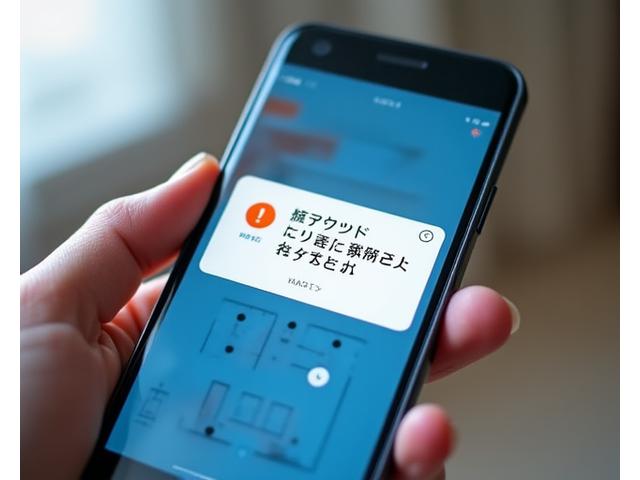 スマートフォンに表示されたスマートホームセキュリティアラートのアイコン