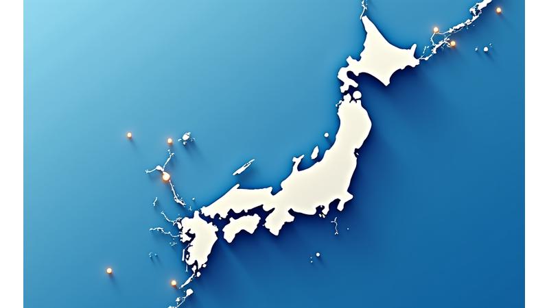 日本地図上に表示された配送可能エリア