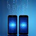 データ移行中のスマートフォンのアイコン